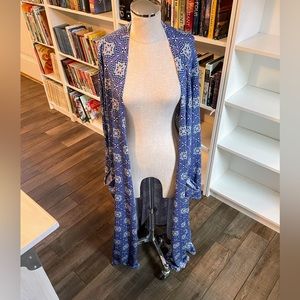 Lularoe Sarah Cardigan Sz XL Blue/Purple/Pink NWT